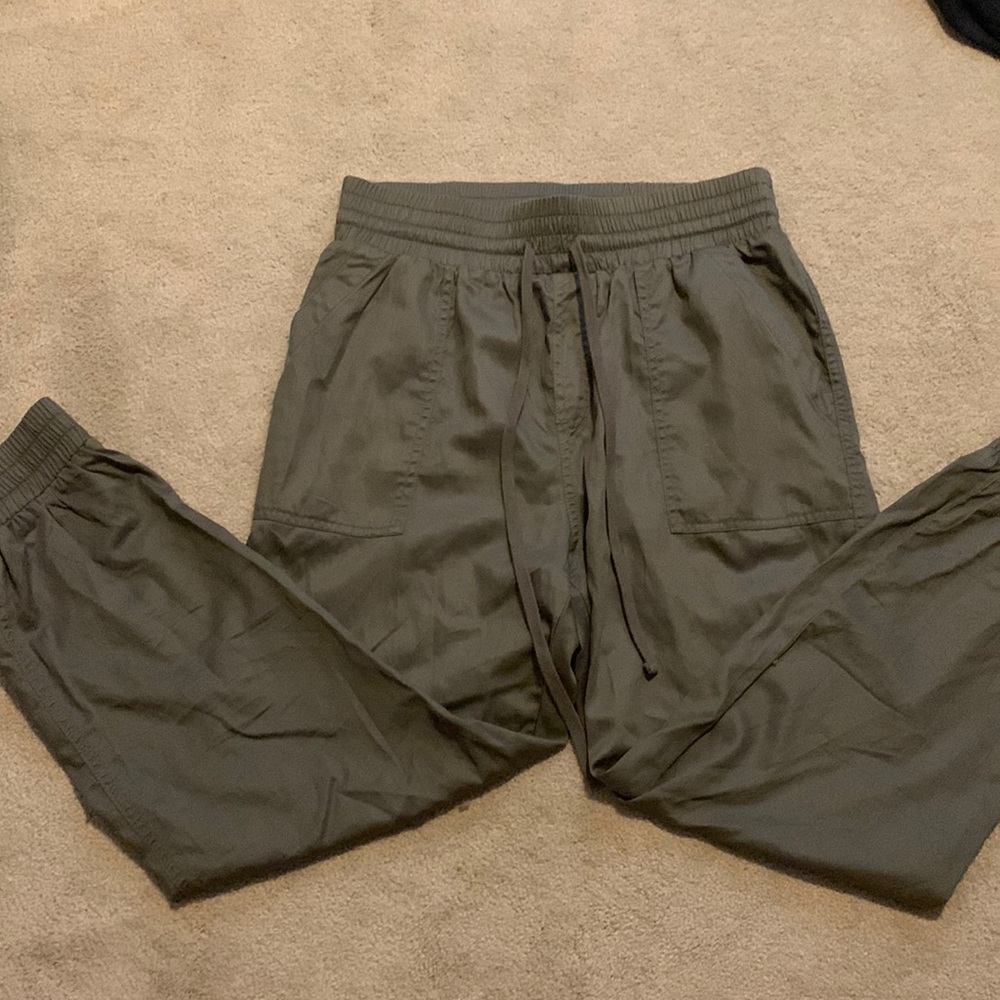 army green canvas draw string joggers